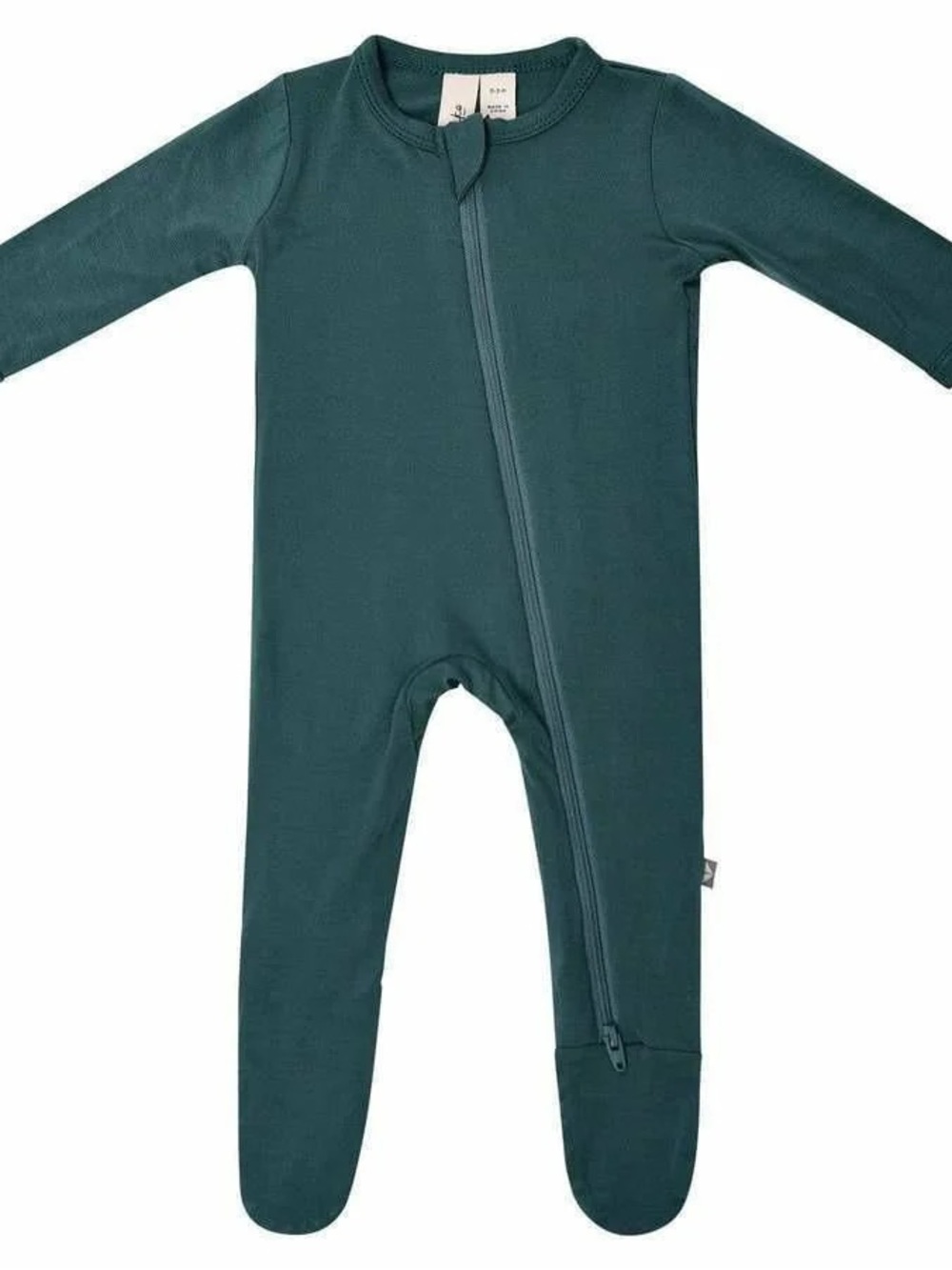 Kyte BABY Newborn Green Footed One-Piece Zipper Pajama